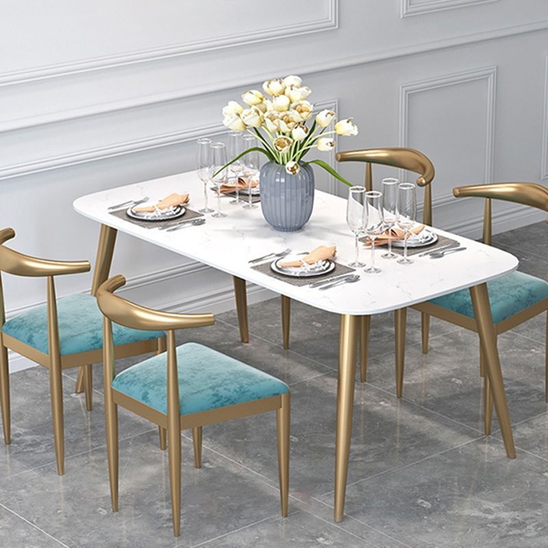 Glam Style 1/2/5 Pieces Kitchen Set White-gold Table Dining Set for Dining Room Clearhalo 'Dining Room Sets' 'Dining Tables & Seating' 'dining_room_set' 'furn' 'furn_dining_room_set' 'Furniture' 'furniture_dining_room_set' 'Kitchen & Dining Furniture' 'kitchen&dining_furn' 'kitchen' 1200x1200_7febbe3e-169f-459e-9e03-93c6ceeff168