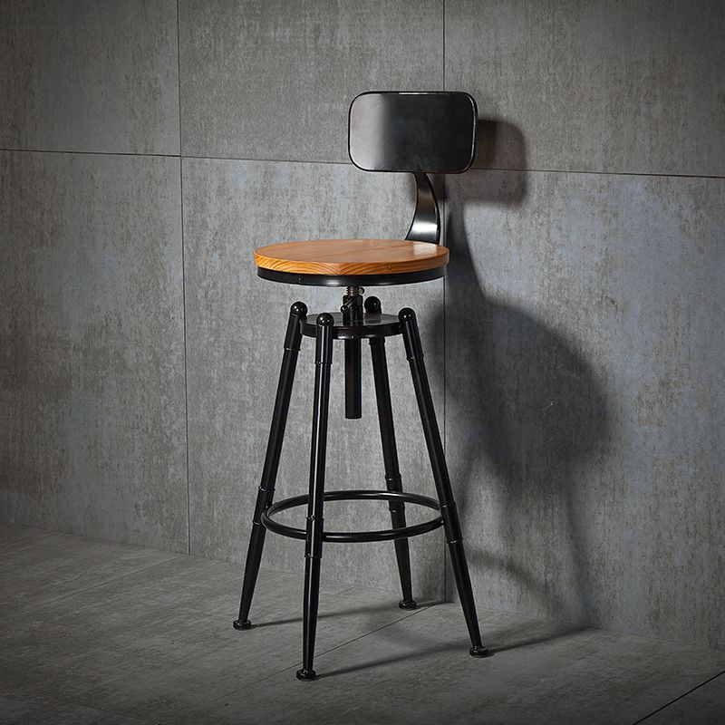 Coffee Shop Footrest Bar Stool Wood Counter-height Stool with Iron Legs Clearhalo 'Bar Furniture' 'Bar Stools' 'bar_stools' 'furn' 'furn_bar_stools' 'furniture_bar_stools' 'Kitchen & Dining Furniture' 'kitchen&dining_furn' 'kitchen' 'kitchen_furn' Furniture' 1200x1200_7febdb5a-20f2-417b-8b12-4ba80449b81a