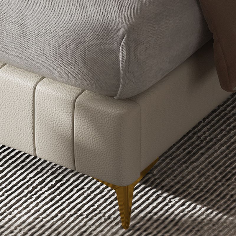 Modern gestoffeerd hoofdeinde rechthoekig paneel massief houten bedframe