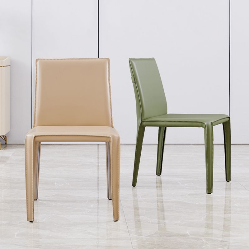 Sillas de comedor de estilo moderno silla de comedor sin brazo con patas de metal para cocina