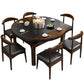 Mesa de comedor de cocina contemporánea, mesa de comedor extensible de madera maciza con 4 patas