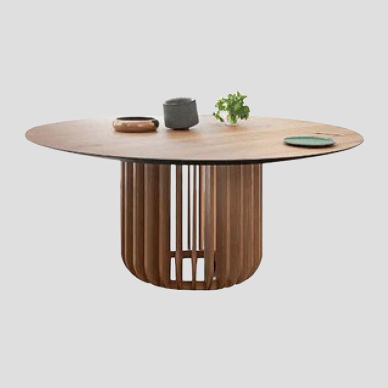 Round Solid Wood Brown Tone Dining Table Simplicity Pedestal Table for Dining Room Clearhalo ' dining_table' 'Dining Tables & Seating' 'Dining Tables' 'furn' 'furn_dining_table' 'Furniture' 'furniture_dining_table' 'Kitchen & Dining Furniture' 'kitchen&dining_furn' 'kitchen' 'kitchen_dining_table' 1200x1200_7fee2c5d-18b6-4cac-92c6-b0d9f01e0be2