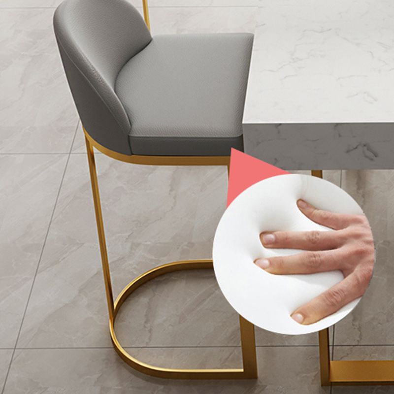 Scandinavian Bucket Counter & Bar Stool Faux Leather Bar Stool for Dining Room Clearhalo 'Bar Furniture' 'Bar Stools' 'bar_stools' 'furn' 'furn_bar_stools' 'Furniture' 'Kitchen & Dining Furniture' 1200x1200_7fef037a-7299-4dab-8688-834d27f12c70