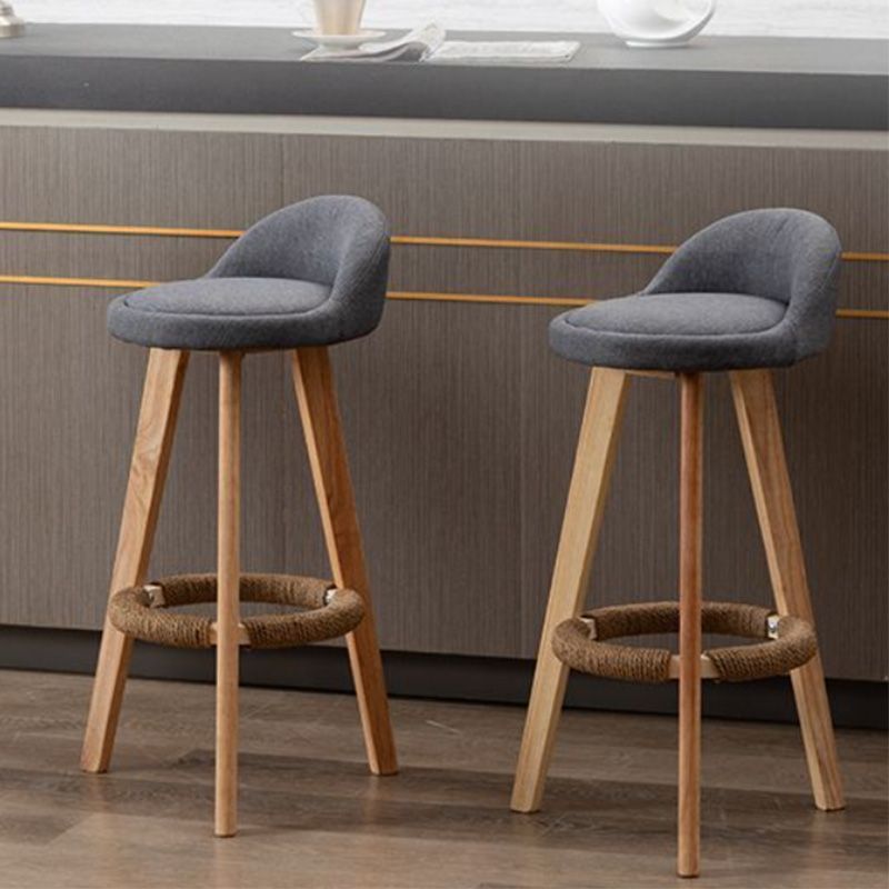 Nordic Armless Backrest Counter Stool Rubber Wood Bar Stool with Pedal Clearhalo 'Bar Furniture' 'Bar Stools' 'bar_stools' 'furn' 'furn_bar_stools' 'Furniture' 'Kitchen & Dining Furniture' 1200x1200_7ff05fb3-1211-4533-a257-632bd9ac3ffb