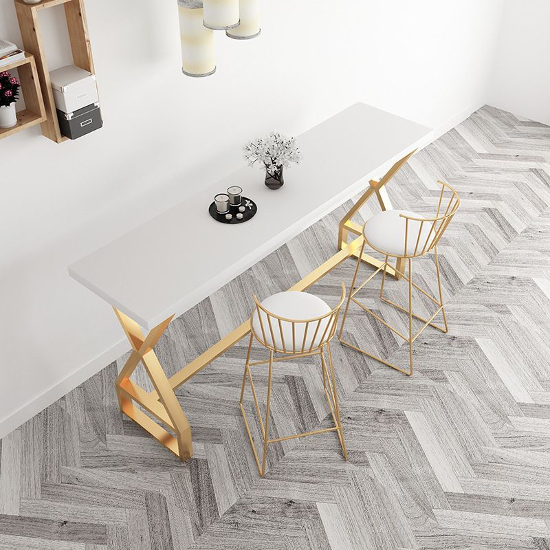 White and Gold Counter Set 1/2/3/5 Pieces Rectangle Trestle Glam Bar Table Set Clearhalo 'Bar Furniture' 'furn' 'furn_home_bar_bar_sets' 'Furniture' 'Home Bars & Bar Sets' 'home_bar_bar_sets' 'Kitchen & Dining Furniture' 1200x1200_7ff1bcdb-4784-411c-a63e-4c58b19eff6b