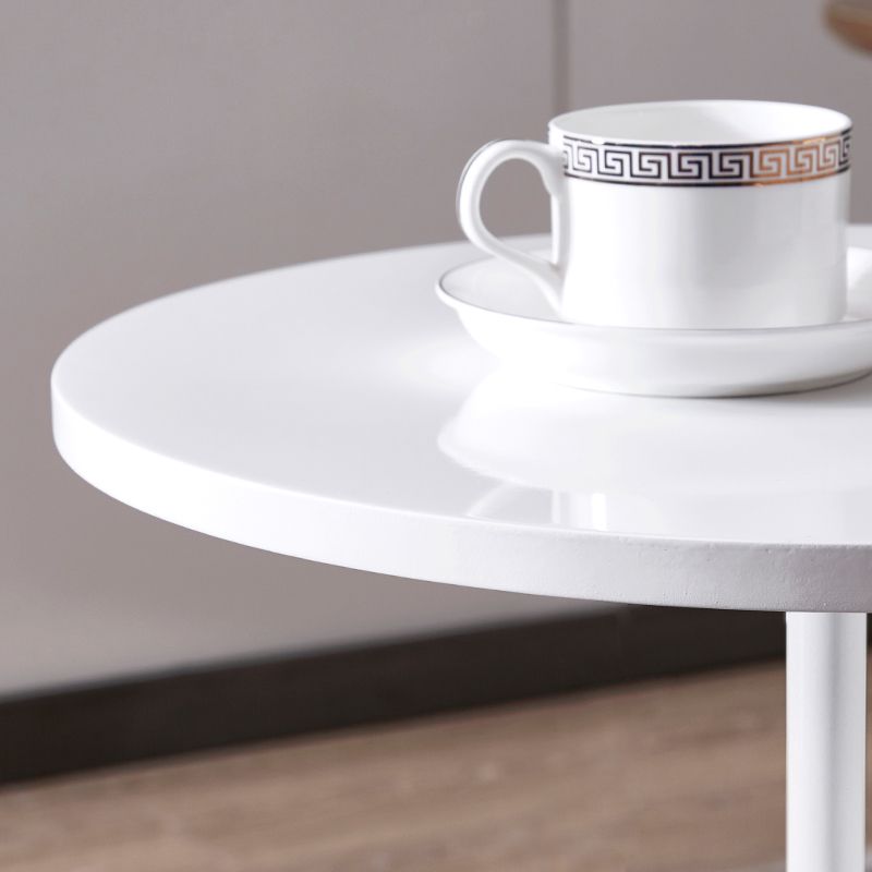 Mesa de portaobjetos de extremo de pedestal de mármol moderno mesa redonda blanca