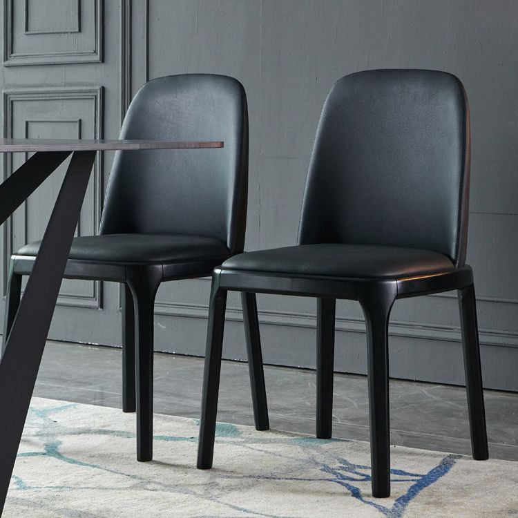 Faux Leather Industrial Dining Room Chair Matte Finish Solid Back Dining Chair Clearhalo ' kitchen&dining_furn' 'Dining Chairs' 'Dining Tables & Seating' 'dining_chair' 'furn' 'furn_dining_chair' 'Furniture' 'furniture_dining_chair' 'Kitchen & Dining Furniture' 'kitchen' 1200x1200_7ff23f05-6c07-4fd7-8e4f-2387996efce7