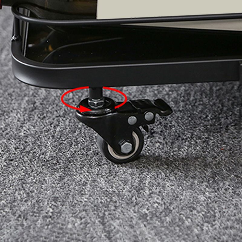 33.46" High Contemporary Prep Table Rolling Metal Prep Table for Home