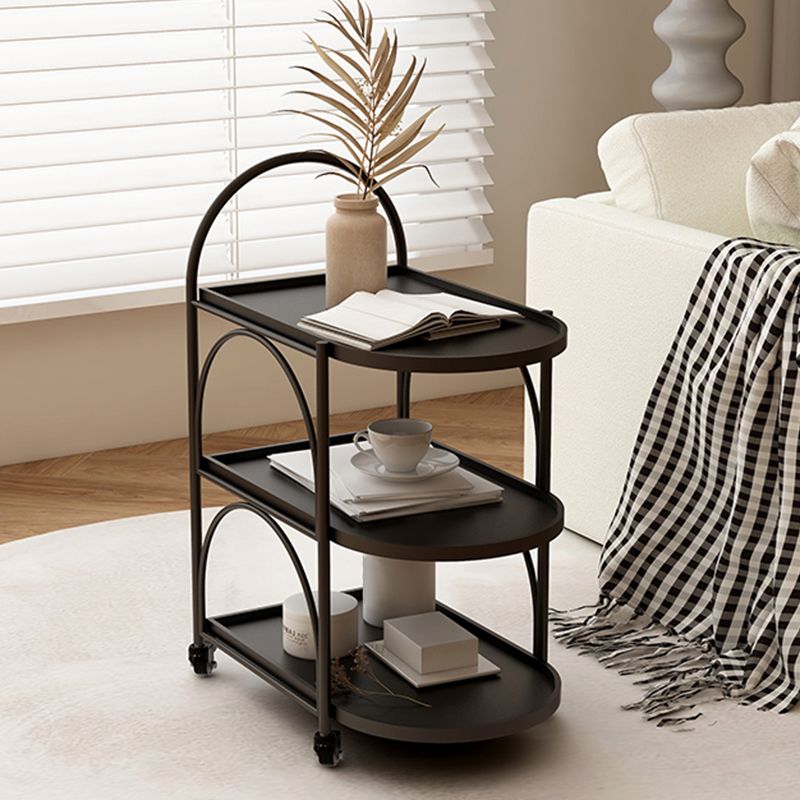 Tavolo da estremità ovale a 3 livelli con ruote laterale moderno con ruote