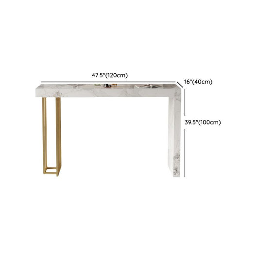 Glam Style Stone Bar Dining Table Rectangle Bar Table for Indoor Clearhalo 'Bar Furniture' 'Bar Tables' 'bar_tables' 'furn' 'furn_bar_tables' 'Furniture' 'Kitchen & Dining Furniture' 1200x1200_7ff63f62-5d3c-43c5-916c-c79629c20479