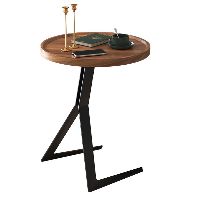 Metal and Wood Side Table Contemporary End Table for Living Room Clearhalo 'Coffee & Accent Tables' 'End & Side Tables' 'end_side_tables' 'furn' 'furn_end_side_tables' 'Furniture' 'Living Room Furniture' 1200x1200_7ff6615f-9def-4494-8228-b57af762935b