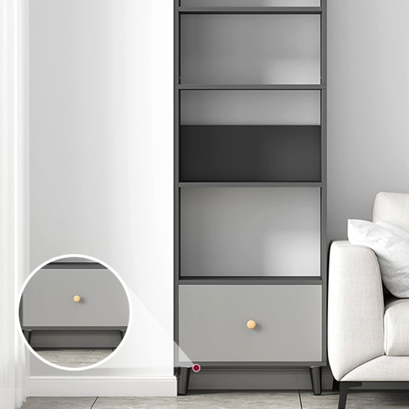 Gray Engineered Wood Bookcase Open Back with Shelves Bookshelf Vertical Clearhalo 'Bookcases' 'furn' 'furn_bookcases' 'Furniture' 'Office Furniture' 1200x1200_7ff67394-3317-46e4-b6f5-4a54c0018ff1