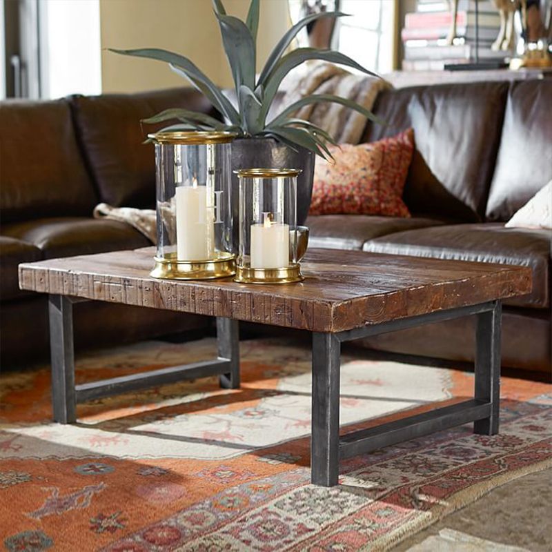 Farmhouse Wood 4 Legs Coffee Table Rectangle Table in Brown Finish Clearhalo 'Coffee & Accent Tables' 'Coffee Tables' 'coffee_tables' 'furn' 'furn_coffee_tables' 'Furniture' 'furniture_coffee_tables' 'Living Room Furniture' 1200x1200_7ff76f42-3892-48f5-b8bd-ae6aa7096d60