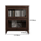 Espresso Shelf Bookcase Modern & Contemporary Bookshelf with Doors for Study Room