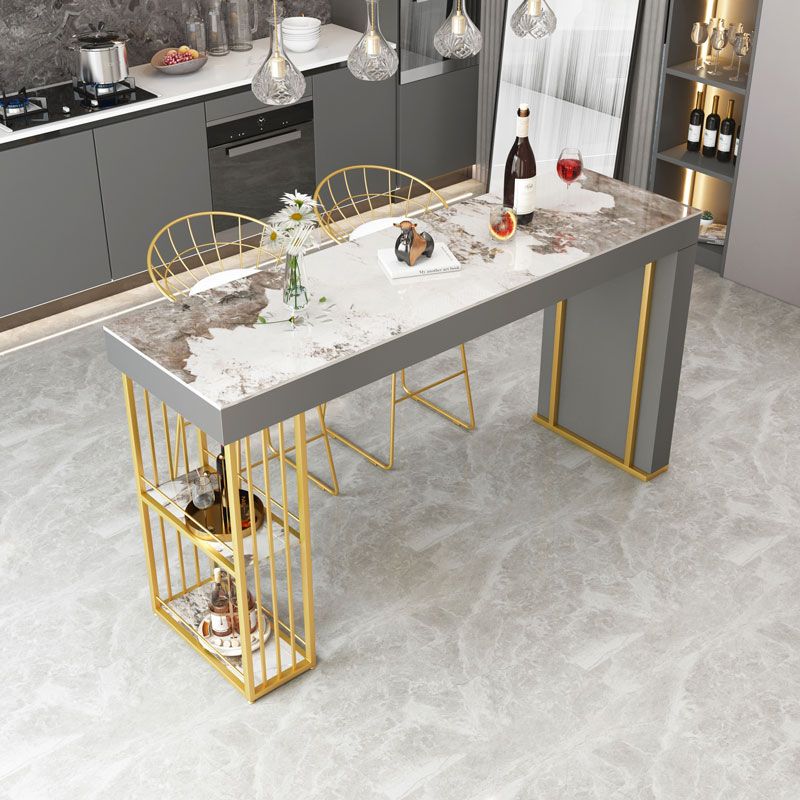 Indoor Modern Counter Height Set Stone Top Storage 1/2/3 Pieces Pub Dining Set Clearhalo 'Bar Furniture' 'furn' 'furn_home_bar_bar_sets' 'Furniture' 'Home Bars & Bar Sets' 'home_bar_bar_sets' 'Kitchen & Dining Furniture' 1200x1200_7ff80f49-bebd-4bcb-86a5-b38ee07d2dc8