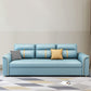 Faux Leather Sofa Bed with Pillows Sofa in Azure with Storage Clearhalo 'furn' 'furn_futons' 'Furniture' 'Futons & Daybeds' 'Futons' 'Living Room Furniture' 1200x1200_7ff985a5-87af-4ed3-aa9a-5f4d88135200