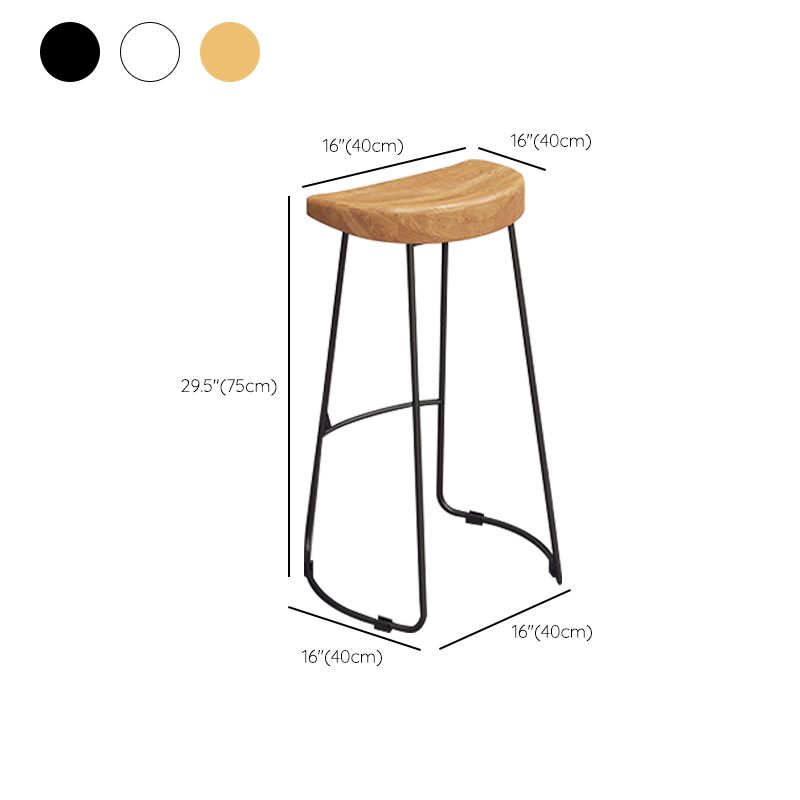 Contemporary Wood Bar Stool Metal Bar Stool with Contoured Seat Clearhalo 'Bar Furniture' 'Bar Stools' 'bar_stools' 'furn' 'furn_bar_stools' 'Furniture' 'Kitchen & Dining Furniture' 1200x1200_7ffa898f-e435-455c-ac05-dd78780b7333