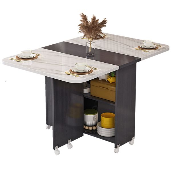 Modern Style Dining Table Rectangle Drop-Leaf Dining Table for Home Use Clearhalo ' dining_table' 'Dining Tables & Seating' 'Dining Tables' 'furn' 'furn_dining_table' 'Furniture' 'furniture_dining_table' 'Kitchen & Dining Furniture' 'kitchen&dining_furn' 'kitchen' 'kitchen_dining_table' 1200x1200_7ffc32cb-4235-47dd-aff9-090094046b1d