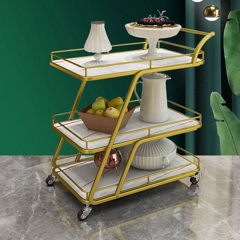 Tavolo di preparazione in metallo contemporaneo 35.43 "H tavolo da preparazione a rotolamento per sala da pranzo