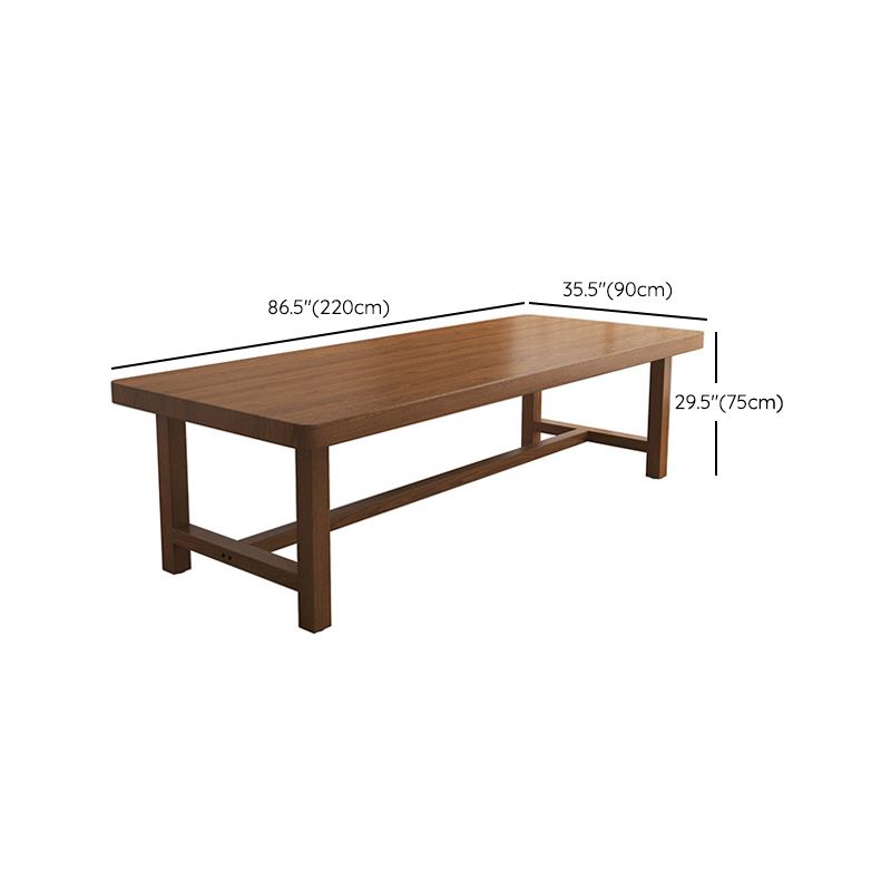 Contemporary Solid Wood Writing Desk 29.53" Tall Rectangle Office Desk with H-Shape Base Clearhalo 'furn' 'furn_office_desk' 'Furniture' 'Office Desks' 'Office Furniture' 'office_desk' 1200x1200_7ffc7728-2335-439c-b07b-c0dc30990b42
