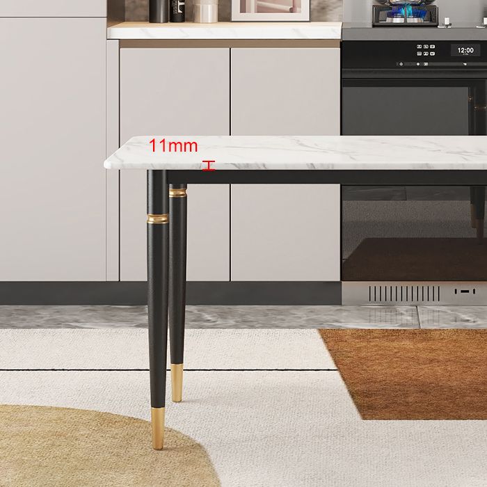 Modern 1/4/5/7 Pieces Dining Set Rectangle Stone Top Legs Dinette Set in White Clearhalo 'Dining Room Sets' 'Dining Tables & Seating' 'dining_room_set' 'furn' 'furn_dining_room_set' 'Furniture' 'Kitchen & Dining Furniture' 1200x1200_7ffcf0b9-7f35-4b2f-b0aa-4edca566511d