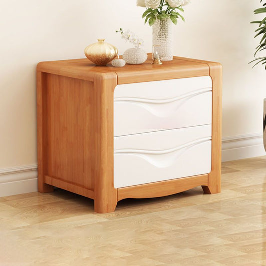 2-DRAWER zeitgenössischer Nachttisch Antikes Finish-Bett Nachttisch