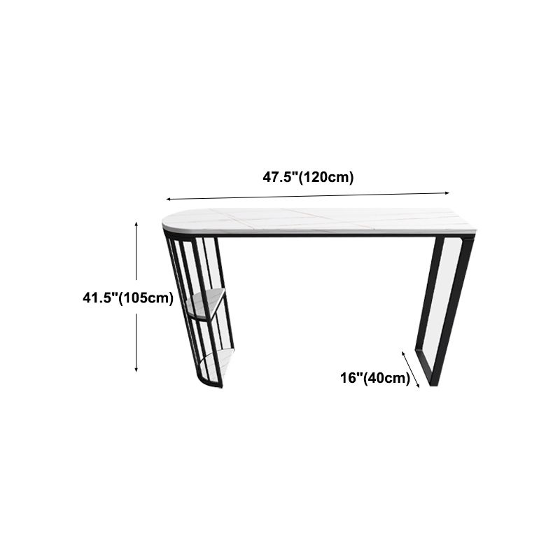 Modern Black and White Event and Cocktail Table Marble Storage Counter Table Clearhalo 'Bar Furniture' 'Bar Tables' 'bar_tables' 'Furniture' 'furniture_bar_tables' 'Kitchen & Dining Furniture' 'kitchen&dining_furn' 'kitchen' 1200x1200_7ffebb46-56ef-431d-8872-27bff8cf1c58