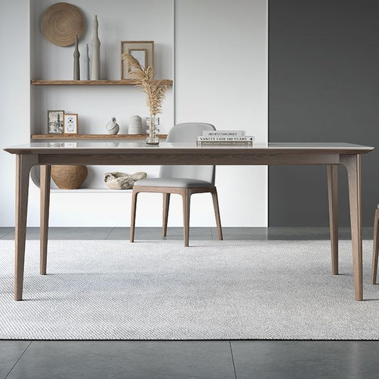 デザイナースタイルの焼結ストーントップダイニングセット長方形1/3/4/5/7ピースディネットテーブルセット