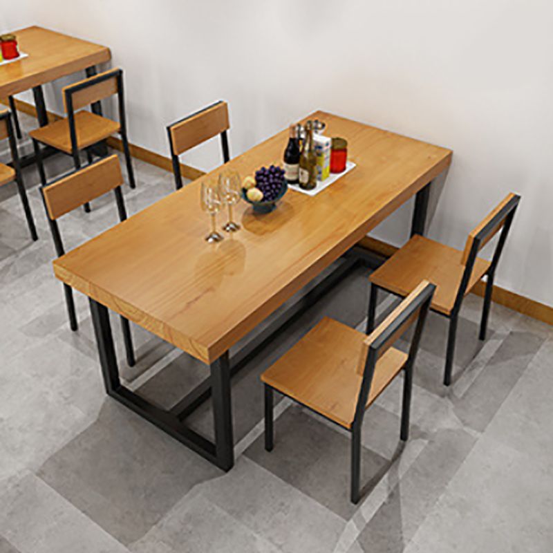 INDUSTRIAL 1/3/5 Piezas Juego de comedor Rectángulo Mesa de comedor de madera de pino para café
