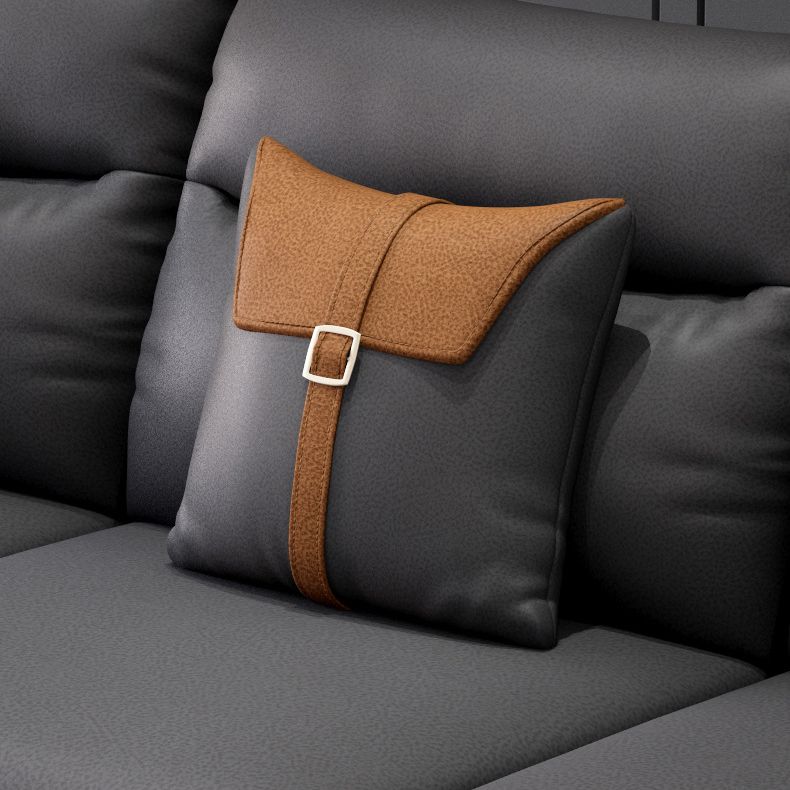 Contemporary Pillow Top Arm Modular Sofa and Chaise with 4 Pillows Clearhalo 'furn' 'furn_sectionals' 'Furniture' 'furniture_sectionals' 'kitchen' 'kitchen_sectionals' 'Living Room Furniture' 'Sectionals' 1200x1200_7ffff5f2-b7a1-4cfd-abcc-77b2d3152c38