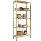 Scandinavian Open Etagere Bookshelf with Gold Iron Frame White Manufactured Wood Shelf Clearhalo 'Bookcases' 'furn' 'furn_bookcases' 'Furniture' 'furniture_bookcases' 'kitchen' 'kitchen_bookcases' 'Living Room Furniture' 'Office Furniture' 1200x1200_80000743-8088-4ce9-aaa4-0d3d676bf8bd