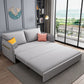 Microfiber Contemporary Sofa Convertible Grey Sofa Bed with Square Arm