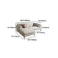 Scandinavian Linen Cushion Back Sectional Cream Slipcovered for Living Room Sofa