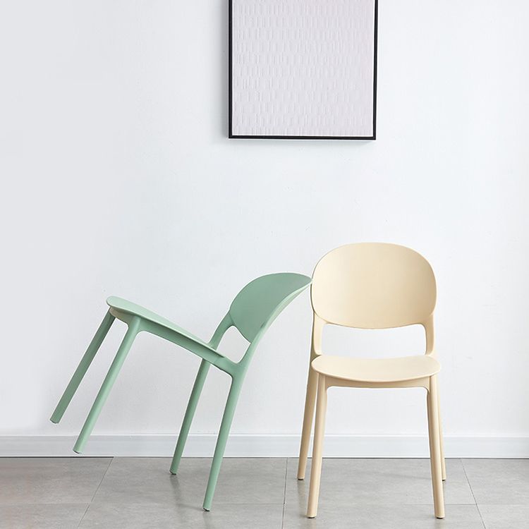 Stackable Armless Dining Chairs Plastic Open Back Side Chair (Set of 4) Clearhalo ' kitchen&dining_furn' 'Dining Chairs' 'Dining Tables & Seating' 'dining_chair' 'furn' 'furn_dining_chair' 'Furniture' 'furniture_dining_chair' 'Kitchen & Dining Furniture' 'kitchen' 1200x1200_80048e23-5b1b-4a2f-a6a7-72a53207f902