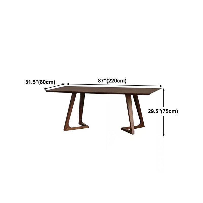 Solid Wood Top Dining Table Rectangle Pine Wood Table with Double Pedestal Base Clearhalo 'Dining Tables & Seating' 'Dining Tables' 'dining_table' 'furn' 'furn_dining_table' 'Furniture' 'furniture_dining_table' 'Kitchen & Dining Furniture' 'kitchen' 'kitchen_dining_table' 1200x1200_80052bfb-d314-4f15-ae0c-0d711a8b4c01