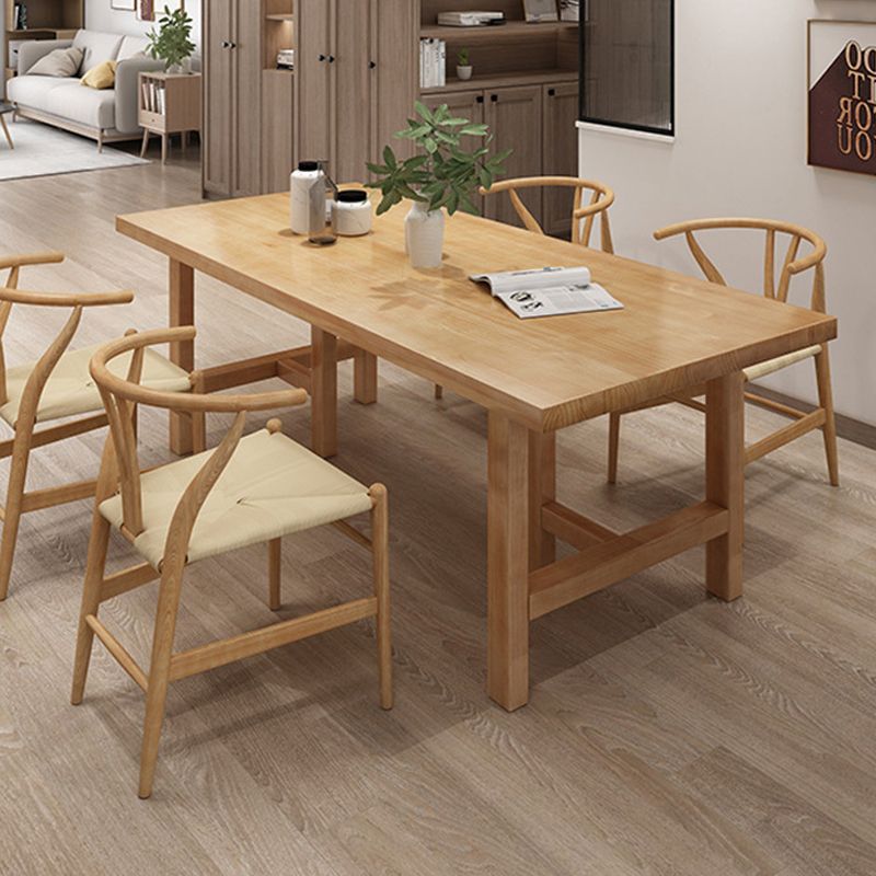 Glam Dining Table Wooden Rectangle Table with Wooden Legs for Home Use Clearhalo 'Dining Tables & Seating' 'Dining Tables' 'dining_table' 'furn' 'furn_dining_table' 'Furniture' 'Kitchen & Dining Furniture' 1200x1200_800533f6-75b3-46f9-9dc2-6da8ba73385d
