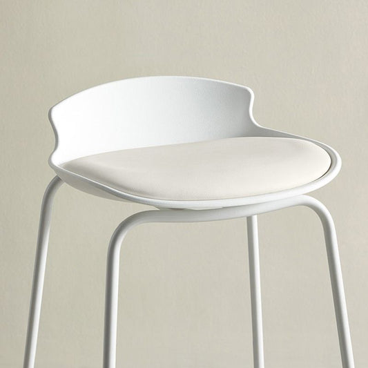 Tabouret de bar à cadre en métal contemporain siège de seau en plastique blanc pour le salon