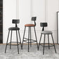 Industrial Armless Backrest Counter Stool Iron Dining Room Bar Stool with Seat and Pedal