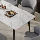 Glam Sintered Stone Kitchen Dining Table White Kitchen Dining Table with 4 Legs Base Clearhalo ' dining_table' 'Dining Tables & Seating' 'Dining Tables' 'furn' 'furn_dining_table' 'Furniture' 'furniture_dining_table' 'Kitchen & Dining Furniture' 'kitchen&dining_furn' 'kitchen' 'kitchen_dining_table' 1200x1200_8009cdf0-aff4-4630-8d38-e81c1309d092