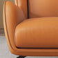 Mid-Century Modern Wingback Chair Orange Bonded Leather Wingback Chair Clearhalo 'Accent Chairs' 'accent_chairs' 'Chairs & Seating' 'furn' 'furn_accent_chairs' 'Furniture' 'Living Room Furniture' 1200x1200_800ace71-0999-443d-ae20-bfd5455db00d
