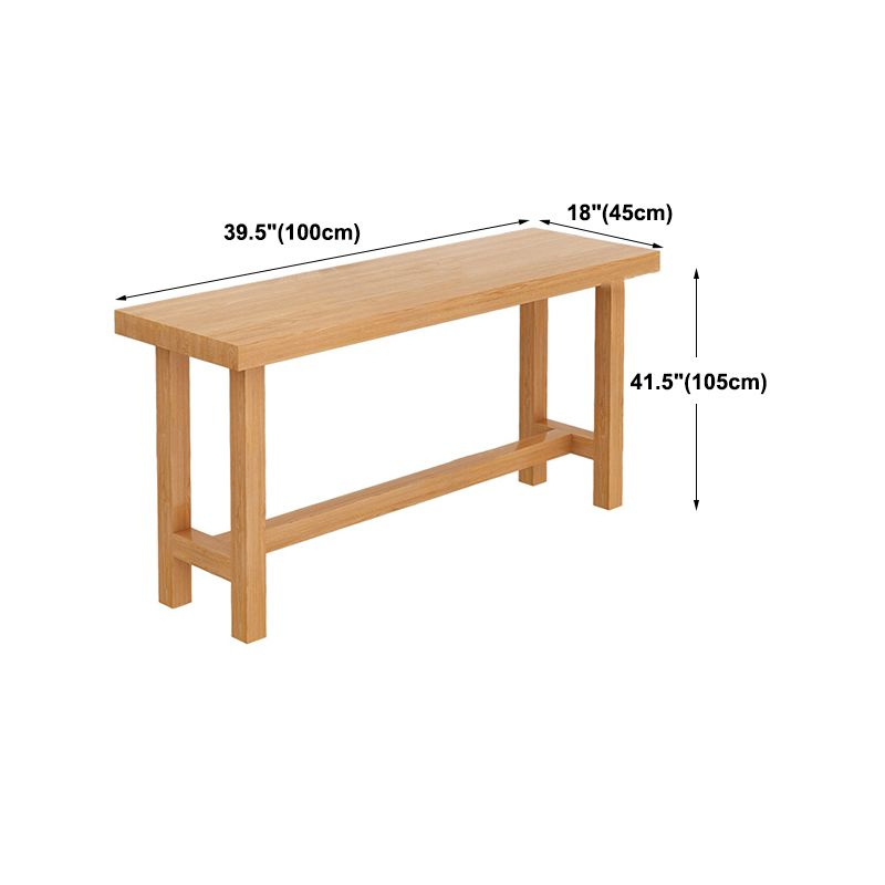 Modern Beige Wood Bar Dining Table Rectangle Indoor Bistro Table with Footrest Clearhalo 'Bar Furniture' 'Bar Tables' 'bar_tables' 'furn' 'furn_bar_tables' 'Furniture' 'furniture_bar_tables' 'Kitchen & Dining Furniture' 1200x1200_800ae250-c795-4f20-8d12-5026dfd03e78