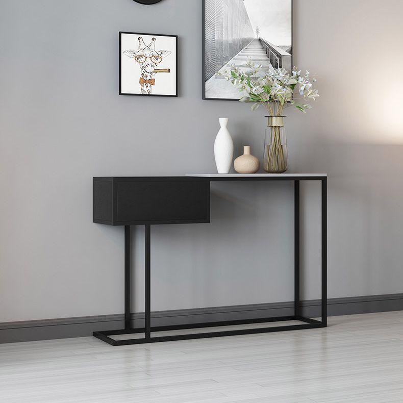 Console rettangolo con console in metallo contemporanea larga 11,8 pollici