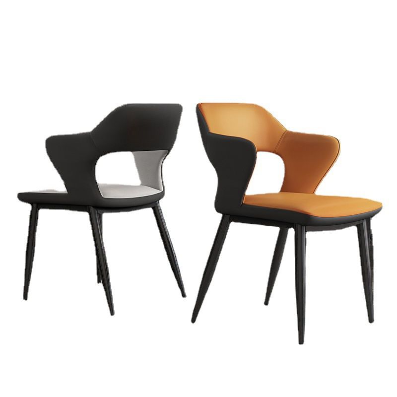 Contemporary Linen Dining Chair Open Back Dining Side Furniture in Matte Finish for Home Clearhalo 'Dining Chairs' 'Dining Tables & Seating' 'dining_chair' 'furn' 'furn_dining_chair' 'Furniture' 'Kitchen & Dining Furniture' 1200x1200_800c9b64-32ec-4137-86ec-faccaefe4a31