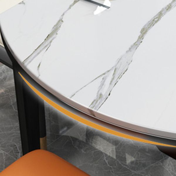 Extendable Sintered Stone Round Table Modern Dining Table with Wooden 4 Legs Clearhalo ' dining_table' 'Dining Tables & Seating' 'Dining Tables' 'furn' 'furn_dining_table' 'Furniture' 'furniture_dining_table' 'Kitchen & Dining Furniture' 'kitchen&dining_furn' 'kitchen' 'kitchen_dining_table' 1200x1200_800e1cac-aa4c-46d3-a190-fb709e432694