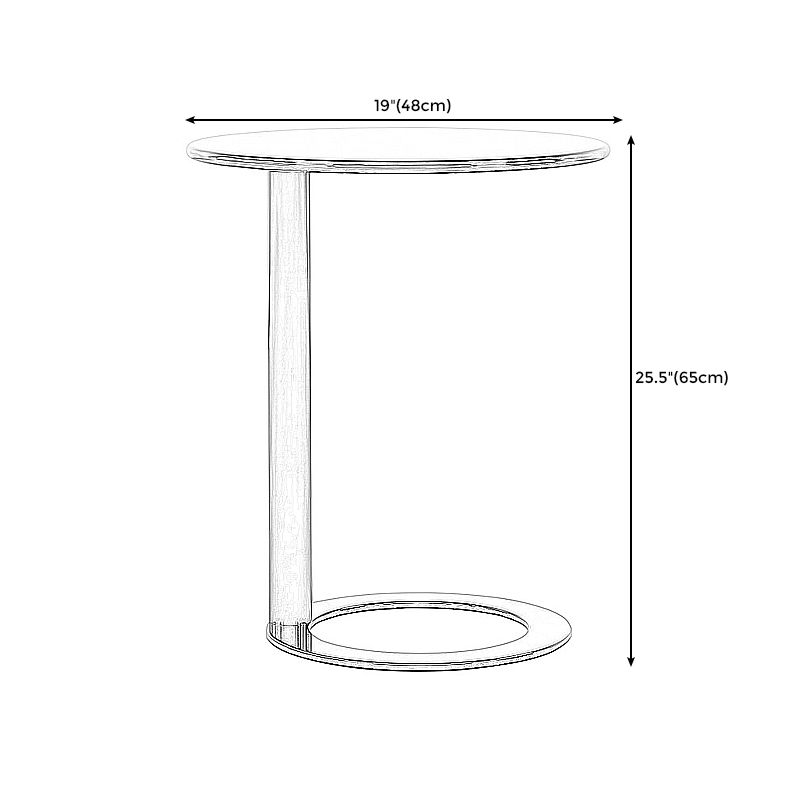 Tavolo da tavola di fascia rotonda in metallo scandinavo 18,9 "/ 23,6" H Tavola laterale