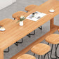 Modern Beige Wood Bar Dining Table Rectangle Indoor Bistro Table with Footrest Clearhalo 'Bar Furniture' 'Bar Tables' 'bar_tables' 'furn' 'furn_bar_tables' 'Furniture' 'furniture_bar_tables' 'Kitchen & Dining Furniture' 1200x1200_80100d29-4b62-4694-a662-7b29a1e0857b