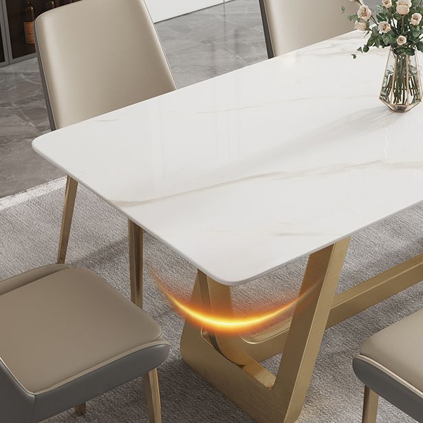 Rectangle Stainless Steel Dining Site Table Luxury Style Dinette Table for Home Clearhalo ' dining_table' 'Dining Tables & Seating' 'Dining Tables' 'furn' 'furn_dining_table' 'Furniture' 'furniture_dining_table' 'Kitchen & Dining Furniture' 'kitchen&dining_furn' 'kitchen' 'kitchen_dining_table' 1200x1200_8010f82d-4909-4d71-b5ff-5148d6c17729