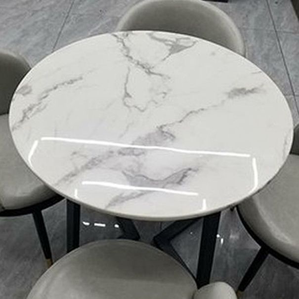 Pièces modernes 1/2/5 Pièces à manger Table à manger en pierre ronde pour balcon