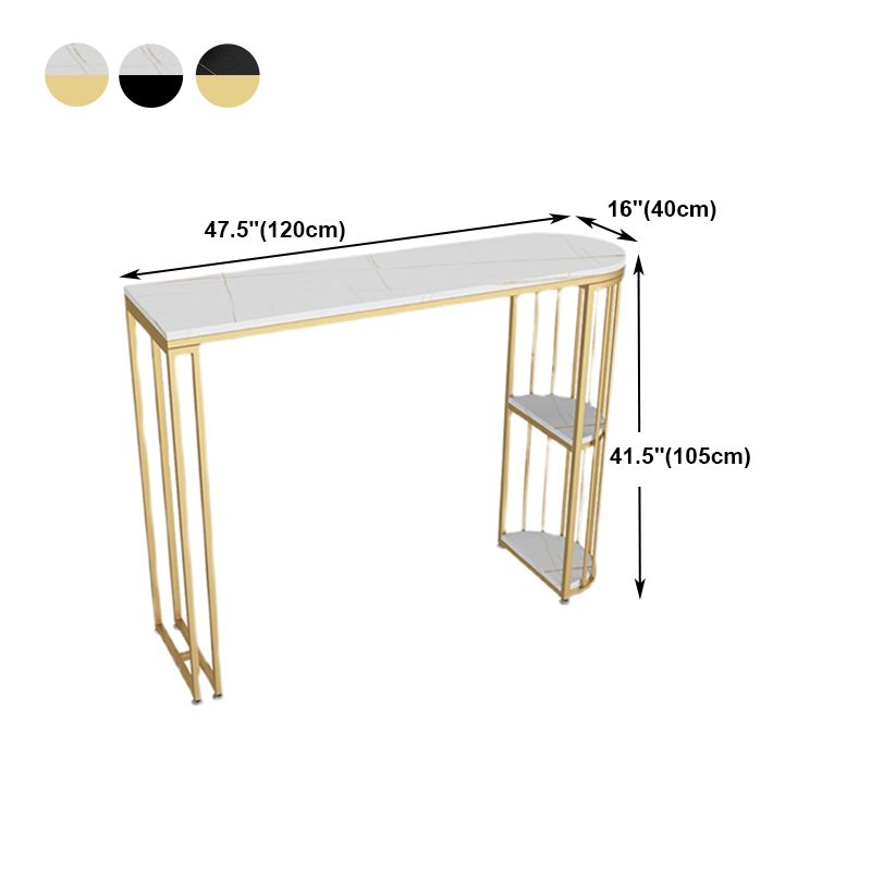 Traditional Luxury Bar Table Stone Top Bar Table with Sled Base Clearhalo 'Bar Furniture' 'Bar Tables' 'bar_tables' 'furn' 'furn_bar_tables' 'Furniture' 'furniture_bar_tables' 'Kitchen & Dining Furniture' 1200x1200_8013222f-b7cb-46ea-8f4e-72ee11c42e00