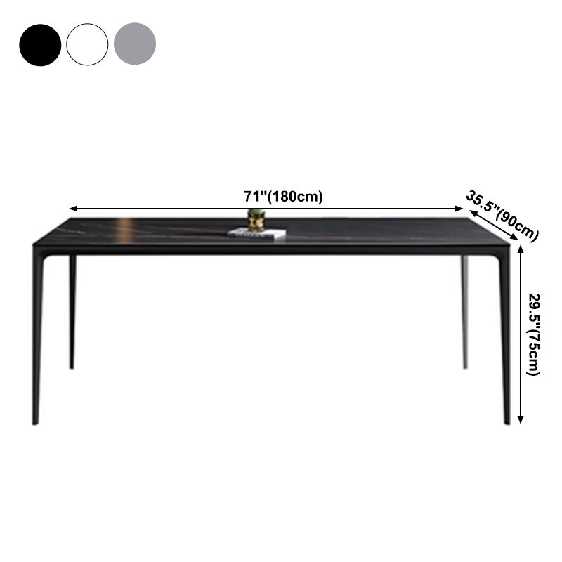 Industrial Style Home Sintered Stone Dining Table Metallic Base Rectangle Table Clearhalo ' dining_table' 'Dining Tables & Seating' 'Dining Tables' 'furn' 'furn_dining_table' 'Furniture' 'furniture_dining_table' 'Kitchen & Dining Furniture' 'kitchen&dining_furn' 'kitchen' 'kitchen_dining_table' 1200x1200_80132a0c-ac7e-480b-8521-ce761e9052d1